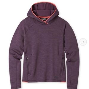 Stio Glide Hoodie Huckleberry Jam (purple) Heather, Orange trim